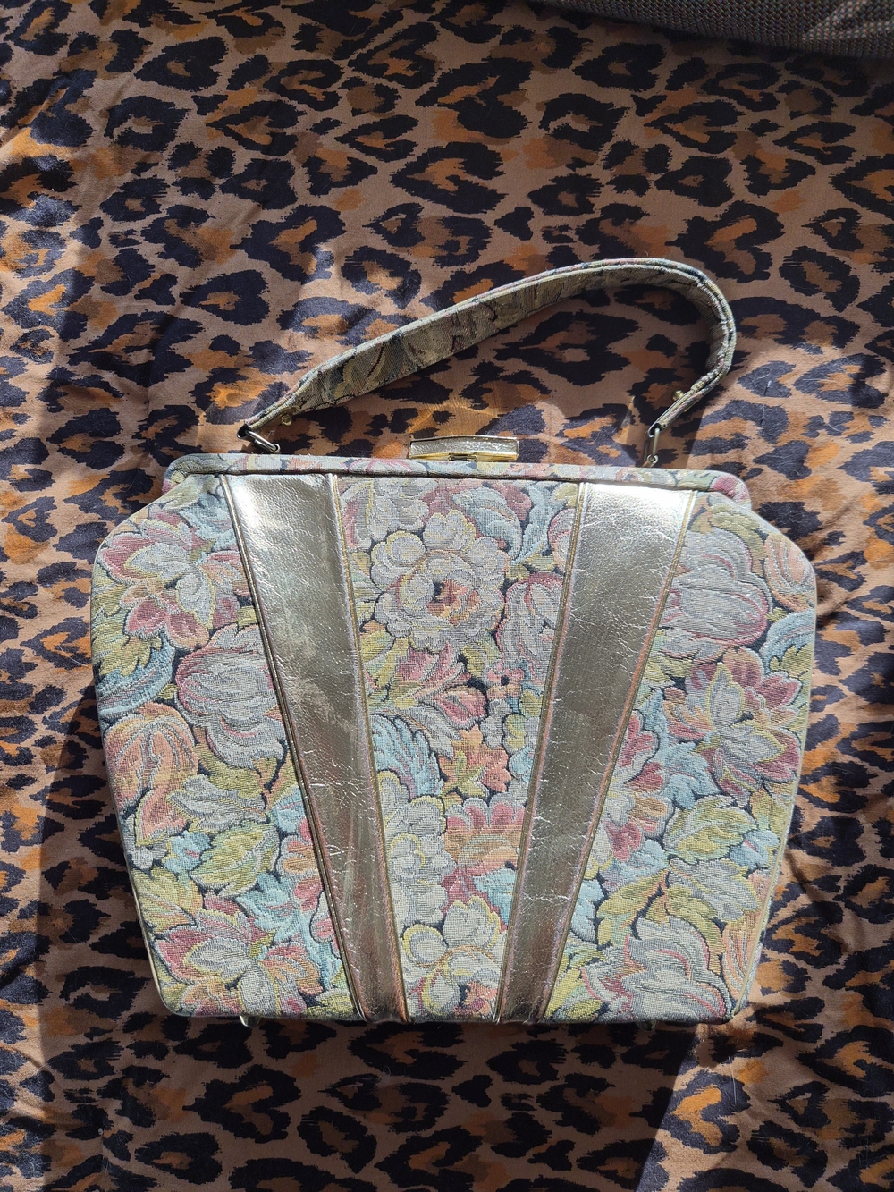 Rare Vintage 1960s Stylecraft Miami Floral Tapestry Handbag